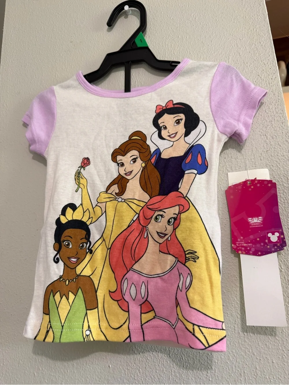 Disney Princess Pajama Short Sleeve Shirt 3T Flame Resistant NWT Shirt Only